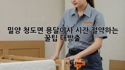 밀양 청도면 용달이사? 시간 절약하는 꿀팁 대방출!