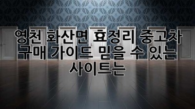 영천 화산면 효정리 중고차 구매 가이드: 믿을 수 있는 사이트는?