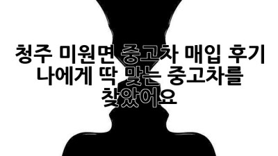 청주 미원면 중고차 매입 후기: 나에게 딱 맞는 중고차를 찾았어요!